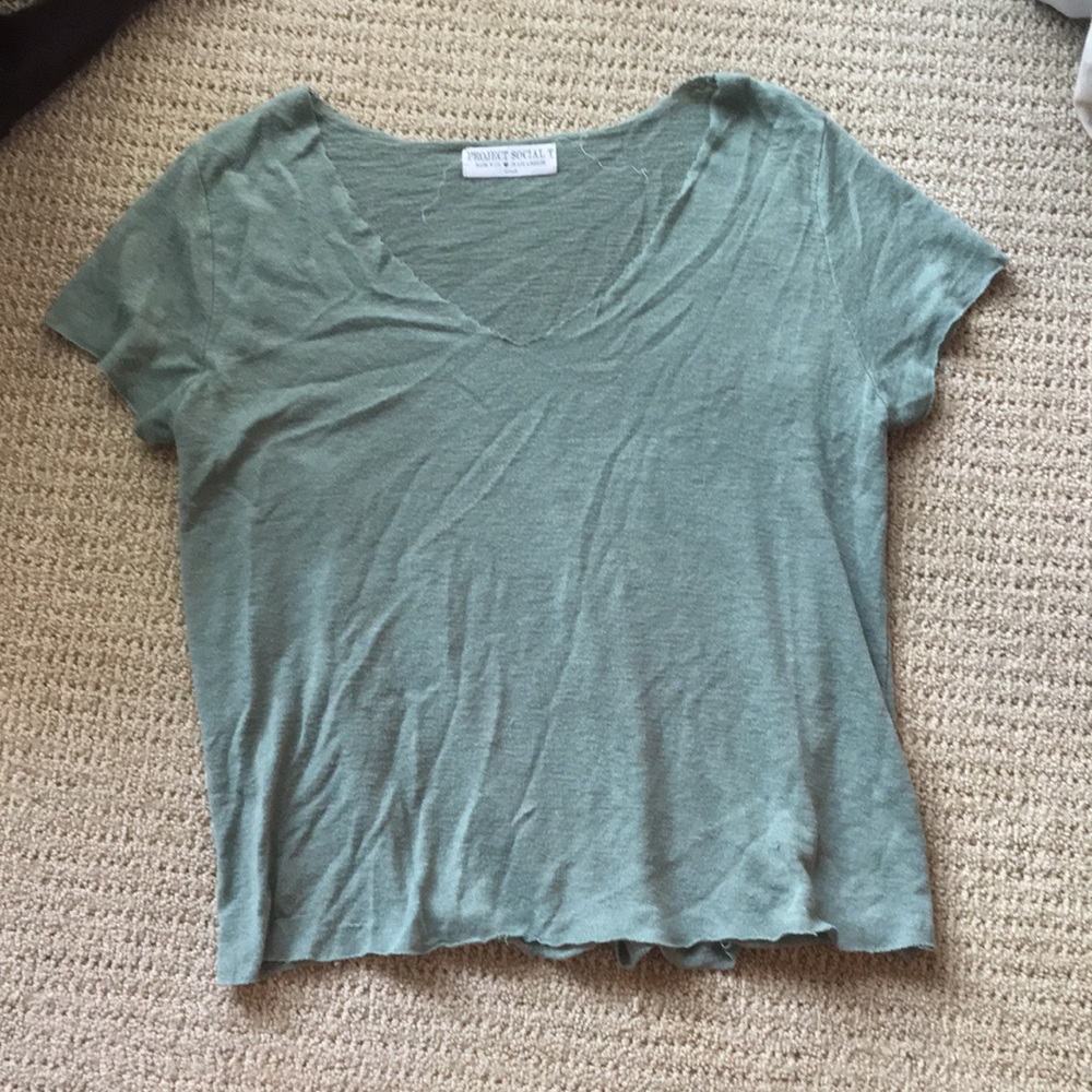 V neck urban outfitters project social tee shirt